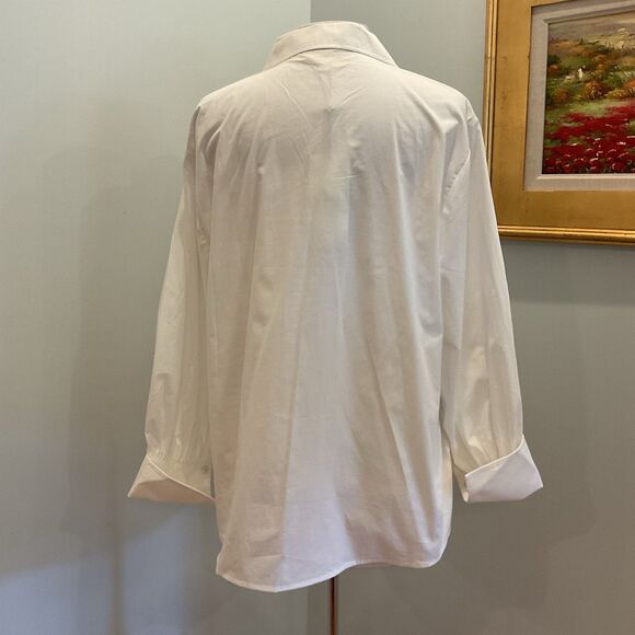 Tuckernuck x India Hicks White Cotton Britwell Blouse Large Long Sleeve NWT - Picture 5 of 11
